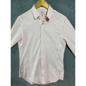 Rhone Button-Up Shirt Mens S Pink Striped Slim Fit Long Sleeve Casual Top